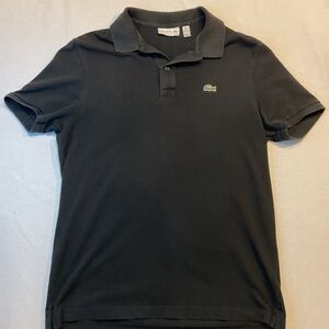 Lacoste Men's Black Polo Short Sleeve, Size XL, Locoste Allegator on Front
